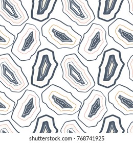 Vector abstract seamless pattern with agate stones texture in soft pastel colors. 
