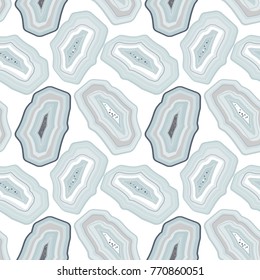 Vector abstract seamless pattern with agate stones texture in soft pastel colors.