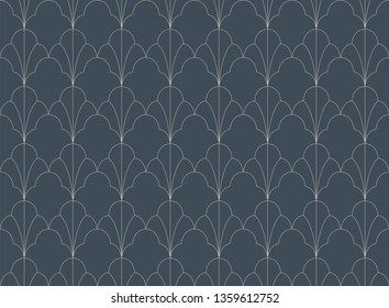 Vector Abstract Seamless Pattern. Art Deco Style Background. Geometric texture.