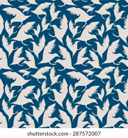 Vector abstract seamless pattern with birds