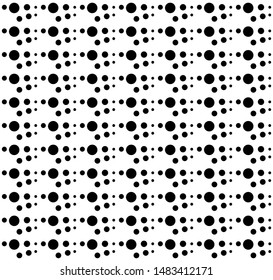 Vector abstract seamless pattern. Black different size dots on a white background. Geometrical pattern for wallpaper, wrapping paper, fabric design