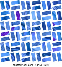 Vector abstract seamless pattern of blue monochrome terrazzo floor. Watercolor painted bricks arrangement on a white background. Bump map and diffuse texture for Games, wallpaper