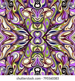 Vector abstract seamless pattern. Bright colors oil stains background 