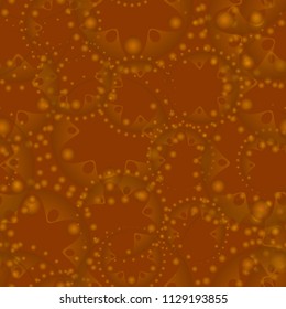 Vector abstract seamless pattern of brown tentacles and bubbles on a coffee background for tissue or paper. For the design of fabrics and paper in a natural style.

