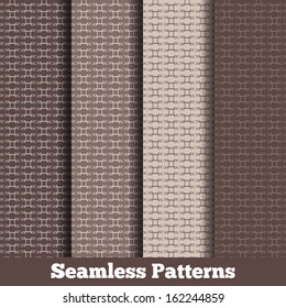 Vector abstract seamless pattern. Brown set
