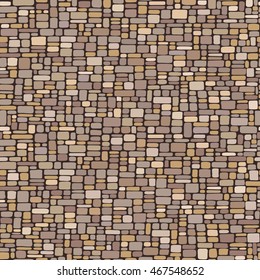 Vector abstract seamless pattern. Brown masonry structure
