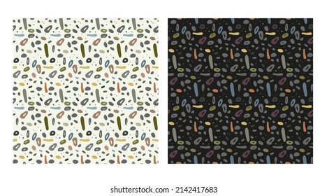 Vector abstract seamless pattern with chaotic specks.
Multicolored pattern for printing on fabric, paper or accessories.