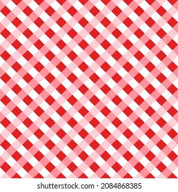 Vector - Abstract seamless pattern of checkered red, pink and white. Simple design. Can be use for print, paper, wrapping, fabric, pillow, scrapbook.