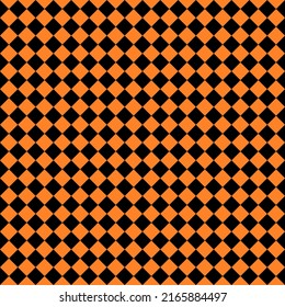 Vector - Abstract seamless pattern of checkered orange and black color. Simple design. Can be use for print, paper, wrapping, fabric, pillow, scrapbook. Halloween, autumn season.