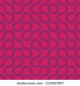 Vector abstract seamless pattern with circling lines of different colors. Textile background for package, cover, greeting cards.