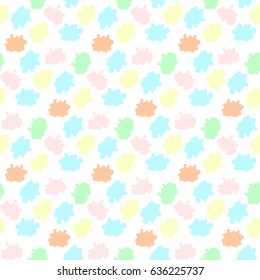 vector abstract seamless pattern of colorful objects with clouds shape