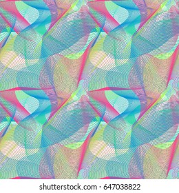 Vector abstract seamless pattern with colorful waves. Summer background for printing brochure, poster, textile, card, web, magazines, wallpapers.