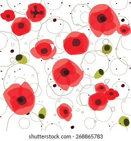 vector abstract seamless pattern creative red flower