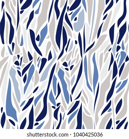 Vector Abstract seamless pattern with curved spots. Drops in different colors on white background. Modern graphic design.