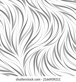 Vector abstract seamless pattern of curved thin lines. Graceful pattern of flowing smooth lines.