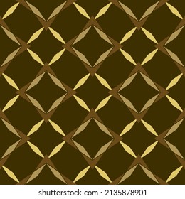 Vector abstract seamless pattern. Diamond grid, mesh, lattice, rhombuses. Background in brown and gold tones. Simple geometric ornament. Elegant graphic texture. Repeat geo design for decor, textile
