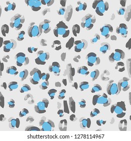 Vector abstract seamless pattern. Doodle figures and flowers imitation. Leopard skin texture illusion. 