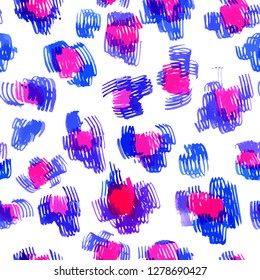 Vector abstract seamless pattern with doodle figures. Animal skin leopard spots fur imitation. Flowers illusion. For wallpaper, bedding, textile, fabric, clothes, jacket, wrapper, surface, scrapbook.