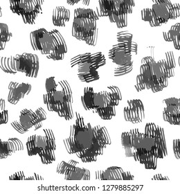 Vector abstract seamless pattern with doodle figures. Animal skin leopard spots fur imitation. Flowers illusion. For wallpaper, bedding, textile, fabric, clothes, jacket, wrapper, surface, scrapbook.