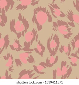 Vector abstract seamless pattern with doodle figures. Animal skin leopard spots fur imitation. Flowers illusion. For wallpaper, bedding, textile, fabric, clothes, jacket, wrapper, surface, scrapbook.