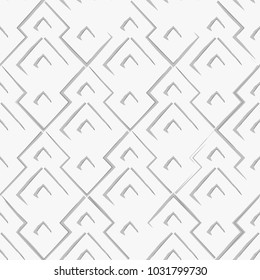 Vector abstract seamless pattern with drawn by brush rhombuses.Modern stylish texture.Water-color background