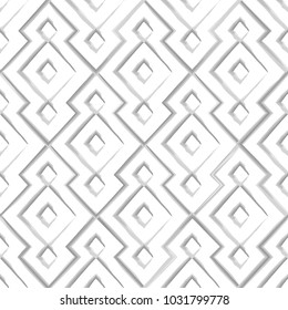 Vector abstract seamless pattern with drawn by brush rhombuses.Modern stylish texture.Water-color background