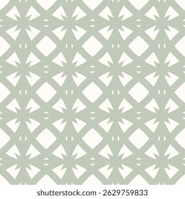 Vector abstract seamless pattern. Elegant floral geometric grid texture. Light green color background with flowers, diamond shapes, lattice, net, mesh. Repeated design for decor, textile, wallpapers