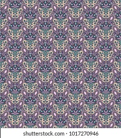Vector abstract seamless pattern. Ethnic ornamental nature background