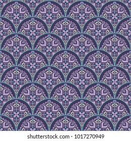 Vector abstract seamless pattern. Ethnic ornamental nature background