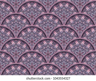 Vector abstract seamless pattern. Ethnic ornamental nature background