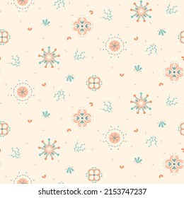 Vector - Abstract seamless pattern of ethnic design. Vintage concept. Can be use for print, paper, pillow, curtain, fabric, clothing.