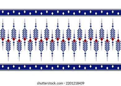 Vector - Abstract seamless pattern of ethnic geometric pattern. Dark blue, red color. Can be use for print, paper, clothing, silk satin, scarf, pillow.