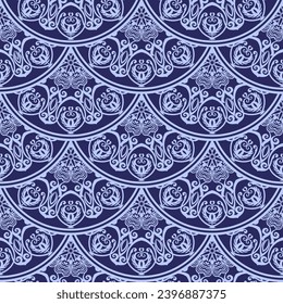 Vector abstract seamless pattern. Ethnic vintage lace ornamental background. Hand drawn, not AI