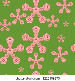 Vector abstract seamless pattern with floral stylized ornaments, background