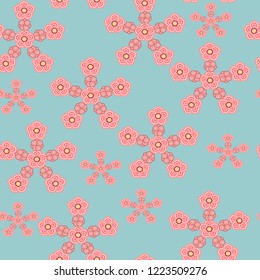 Vector abstract seamless pattern with floral stylized ornaments, background