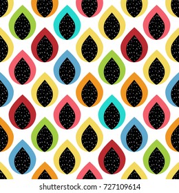 Vector abstract seamless pattern with flower petals with stripes and dots. Elegant beautiful nature ornament for fabric, wrapping and textile. 