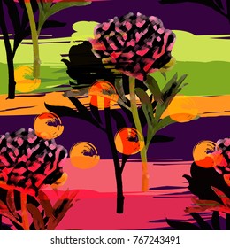 Vector abstract seamless pattern with flowers 5