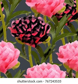 Vector abstract seamless pattern with flowers 8