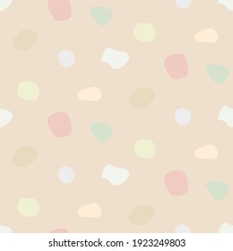 Vector - Abstract seamless pattern of freeform shape on brown background. Simple style. Pastel color. Can be use for print, paper, wrapping, fabric.