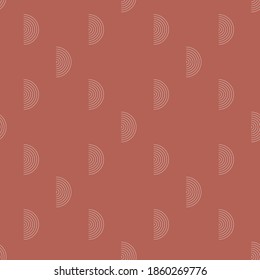 Vector abstract seamless pattern. Geometric elements in Boho style. Good for wall decoration, postcard or brochure cover design. Minimalist Mid century modern shapes.
