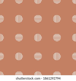 Vector abstract seamless pattern. Geometric elements in Boho style. Good for wall decoration, postcard or brochure cover design. Minimalist Mid century modern shapes.
