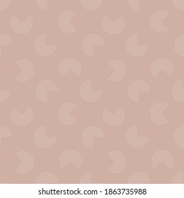 Vector abstract seamless pattern. Geometric elements in Boho style. Good for wall decoration, postcard or brochure cover design. Minimalist Mid century modern shapes.