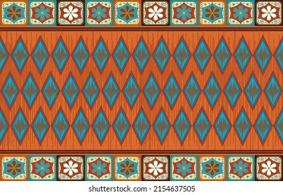 Vector - Abstract seamless pattern of geometric ethnic. Embroidery, African, Morocco, Islamic design. Can be use for print, paper, curtain, pillow, fabric, cloth.