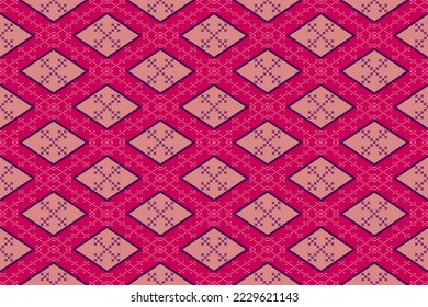 Vector - Abstract seamless pattern of geometric ethnic pattern. Pink, purple color. Can be use for print, fabric, paper, silk satin, cotton, clothing.