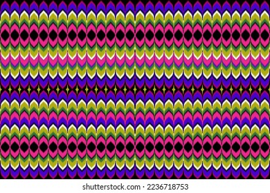 Vector - Abstract seamless pattern of geometric ethnic pattern. Pink, blue, Purple, yellow and green color. Colorful image. Can be use for print, fabric, paper, silk satin, dress, clothing.