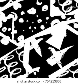 Vector Abstracto sin fisuras para niñas, niños, ropa. Estilo urbano de moda. Monocromo
