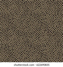 Vector abstract seamless pattern with golden beige stars on a dark black background. Christmas, New Year holiday, Victory Day decoration, web page fill, wallpaper, wrapping. Metallic sparkle texture