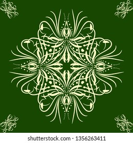 Vector, abstract, seamless pattern. Abstract green texture background.For the manufacture of fabrics, shawls, tablecloths, wrapping paper.
