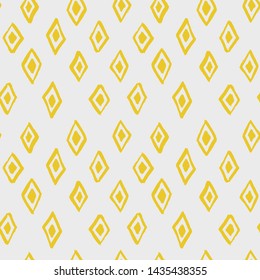 Vector abstract seamless pattern with hand drawn rhombus shape made with brush. Grunge texture abstract graphic print for wrapping, paper cover, textile, fabric, cloth.