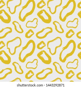 Vector abstract seamless pattern with hand drawn random abstract shape made with brush. Grunge texture graphic print for wrapping, paper cover, textile, fabric, cloth.